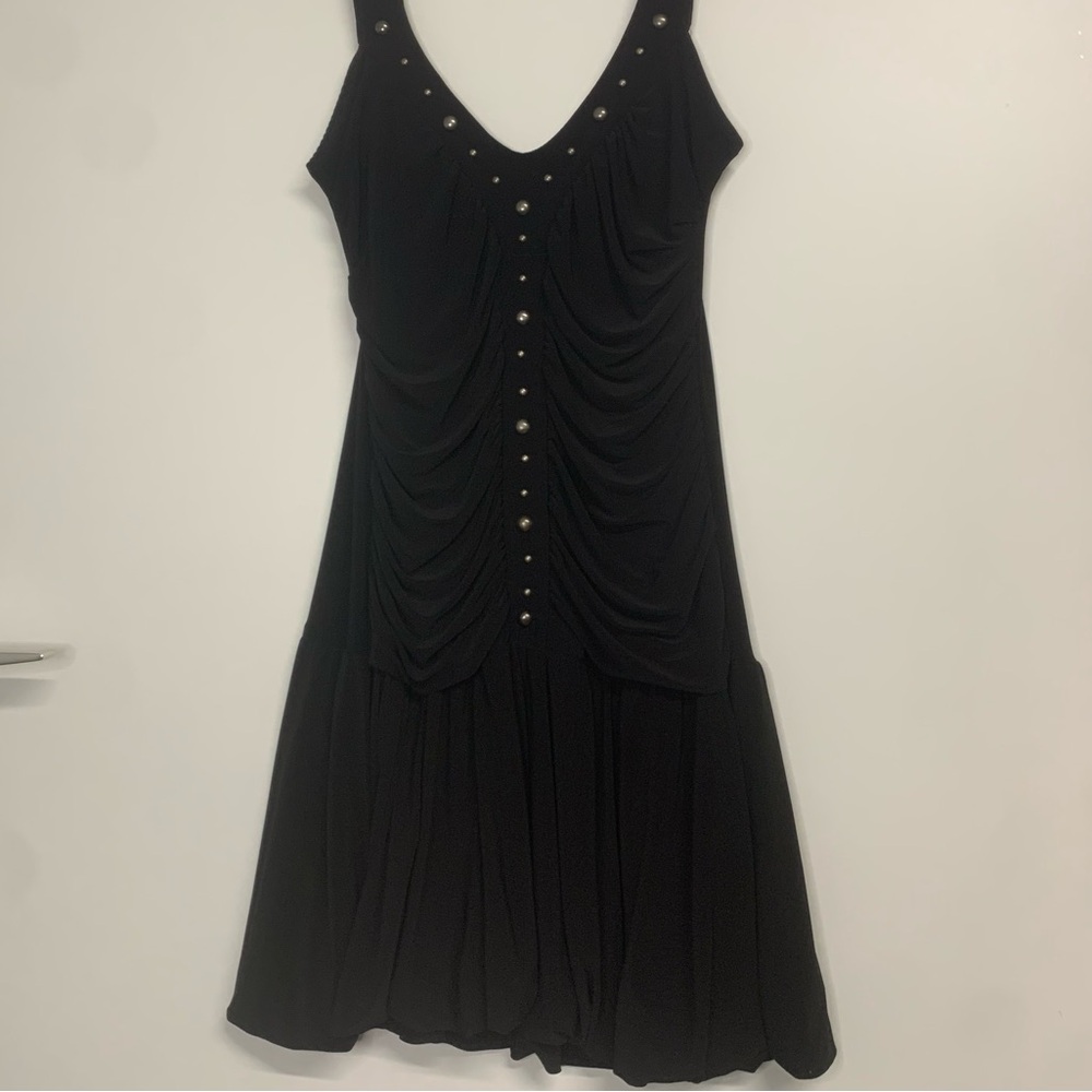 Y2K Vintage Trending Bubble Dress Black Silver Studs Sz Large